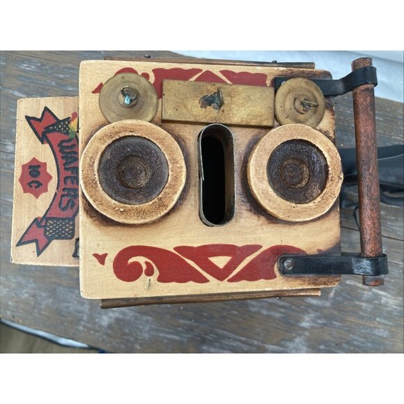 Rare Metal & Wood 3 Wheel Bicycle Ice Cream Cart Decorative Vintage Home Decor - Picture 4 of 11